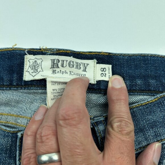 Ralph Lauren Rugby Skinny Distressed Blue Jeans Size 28x31 - Picture 12 of 16